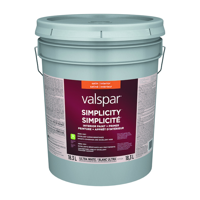 Peinture et apprêt Simplicity base A, satin Ultra blanc, à teinter 18,3 l