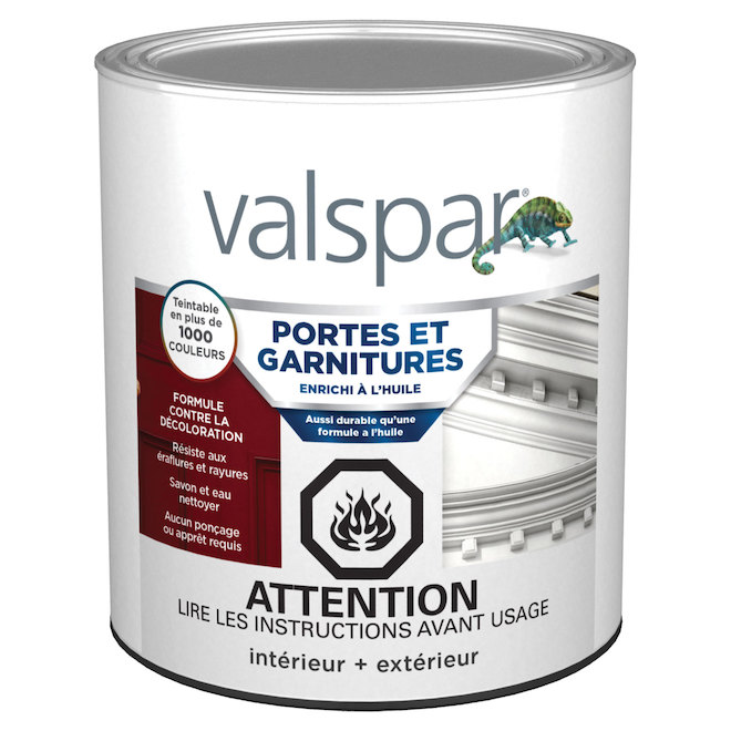 Peinture teintable pour portes et moulures Valspar à base d'huile, base 4 (887 mL)