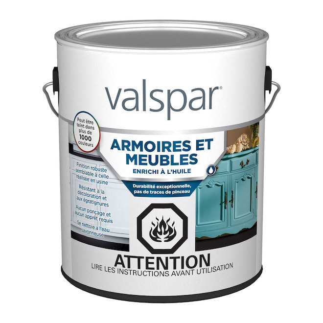 Peinture teintable pour meubles et armoires Valspar, base 4, satiné, acrylique (3,78 L)