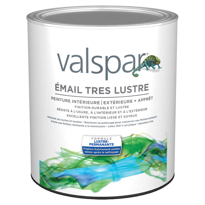 Peinture à émail teintable Valspar intérieure/extérieure, base C, lustré (857 ml)