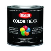 COLORmaxx Water-Based Gloss Black Interior/Exterior Enamel Paint (236 mL)