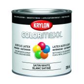 COLORmaxx Water-Based Satin White Interior/Exterior Enamel Paint (236 mL)
