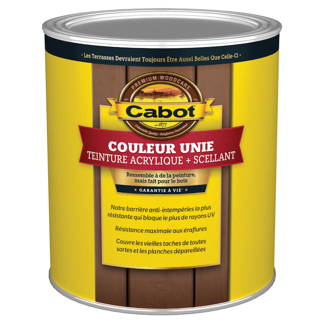 Teinture extérieure à teinter Cabot base neutre, opaque, teinture acrylique et scelleur en un, 946 ml