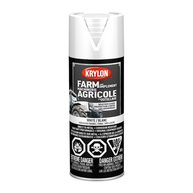 Peinture en aérosol Krylon Farm and Implement, laque lustrée, blanc (340 g)