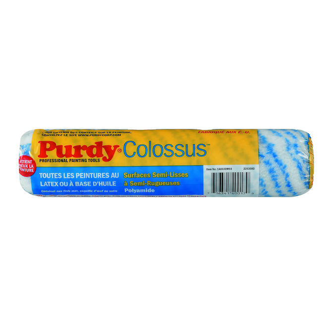 Manchon de rouleau de peinture Colossus de Purdy de 9,5 po x 0,5 po, nylon/polyester tissé (1/pqt)