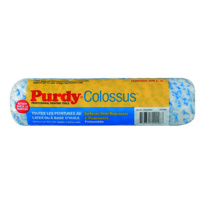 Manchon de rouleau de peinture Colossus de Purdy de 9,5 po x 0,75 po, nylon/polyester tissé (1/pqt)