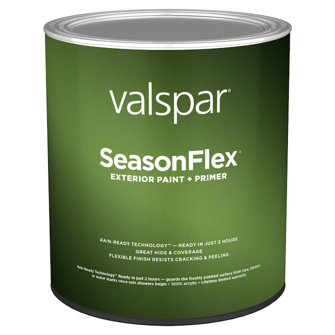 Valspar SeasonFlex Ultra White Flat Exterior Tintable Paint (931 mL)