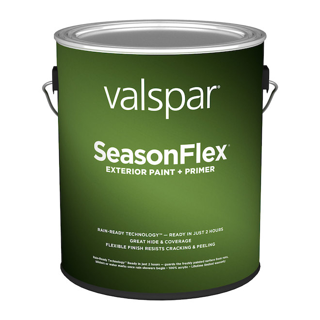 Valspar SeasonFlex Ultra White Flat Exterior Tintable Paint (3.72 L)