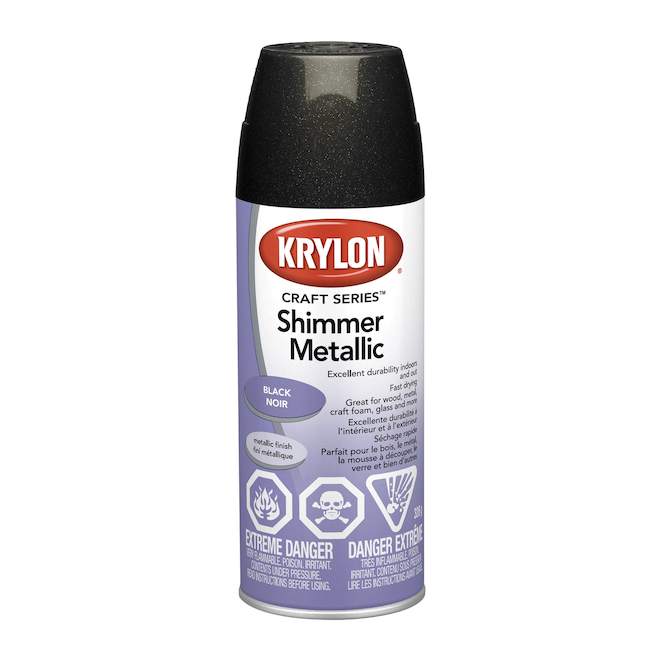 Krylon Craft Series 326-g Gloss Shimmer Metallic Black Spray Paint ...