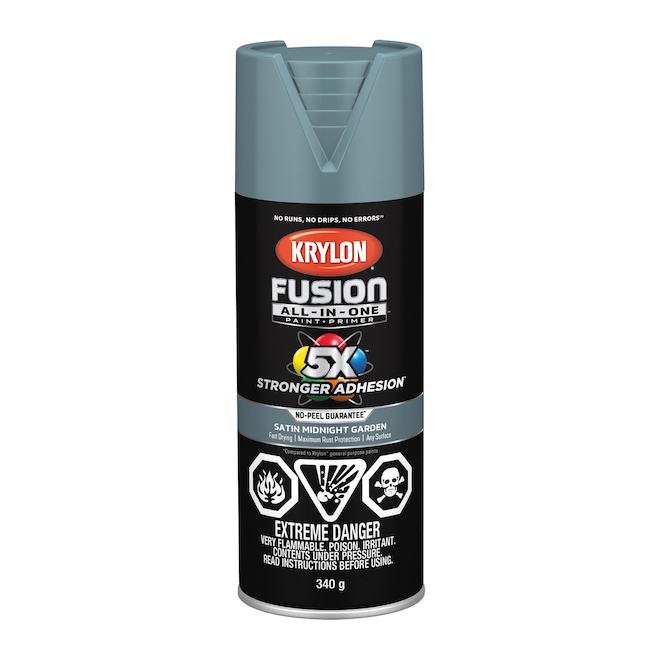 Krylon Fusion AllinOne Satin Midnight Garden Spray PaintPrimer 340 g 429420007 RONA