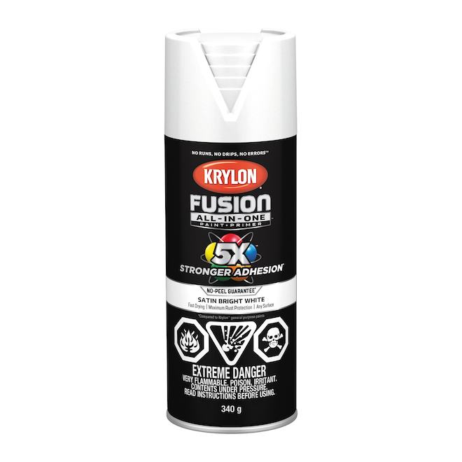 Krylon Fusion AllinOne Satin Bright White Spray PaintPrimer 340 g