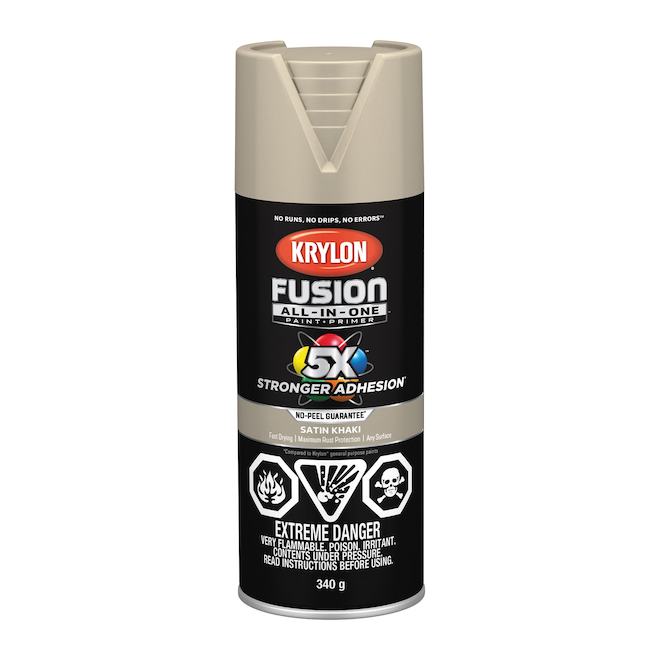 Krylon Fusion Allin One Satin Khaki Spray PaintPrimer 340 g