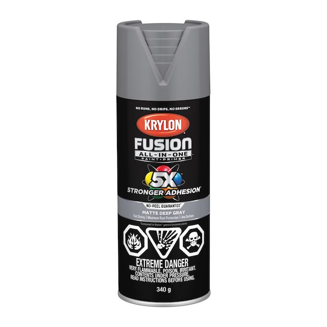 Krylon Fusion AllinOne Matte Deep Grey Spray PaintPrimer 340 g
