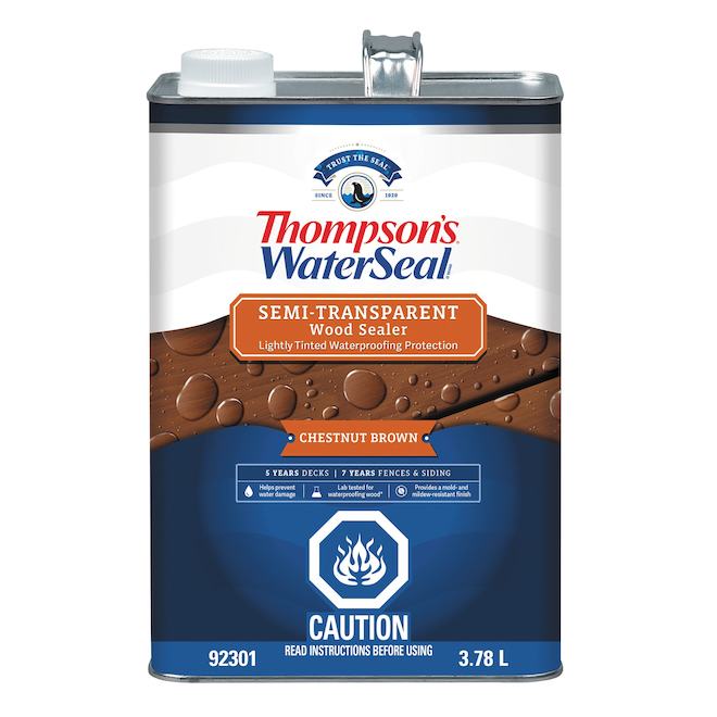 Thompson's Waterseal Semi-Transparent Wood Sealer - Chestnut - 3.78-L