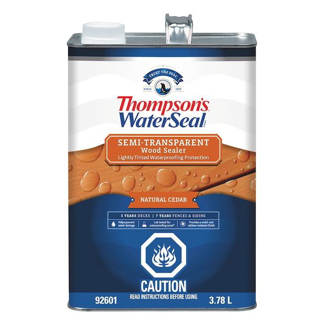 Thompson's Waterseal Semi-Transparent Wood Sealer - Natural Cedar - 3.78-L