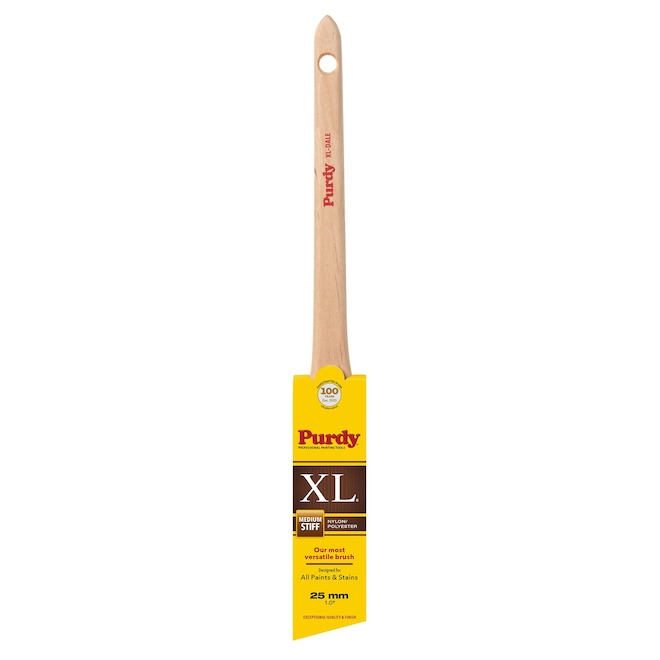 Purdy XL Dale Angular Paint Brush with Rattail Handle and Nylon/Polyester Bristles - 1-in