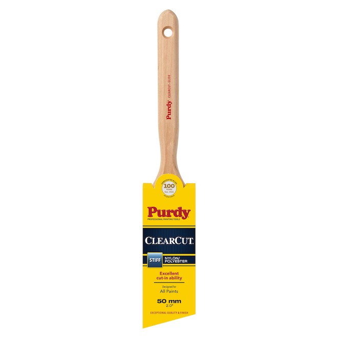 Purdy ClearCut Glide Angular Paint Brush with Fluted Handle and Stiff Nylon/Polyester Bristles - 2-in