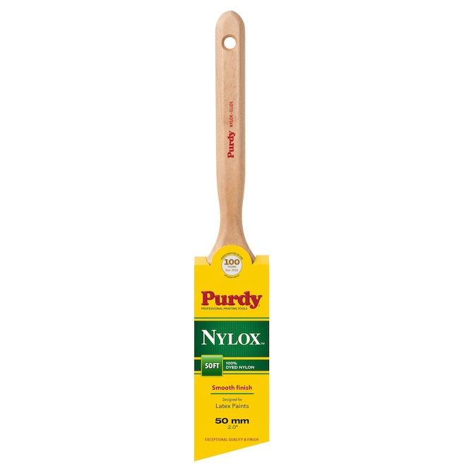 Purdy Nylox Glide Elite Angular Paint Brush with Soft 100% Dyed Nylon Bristles - 2-in