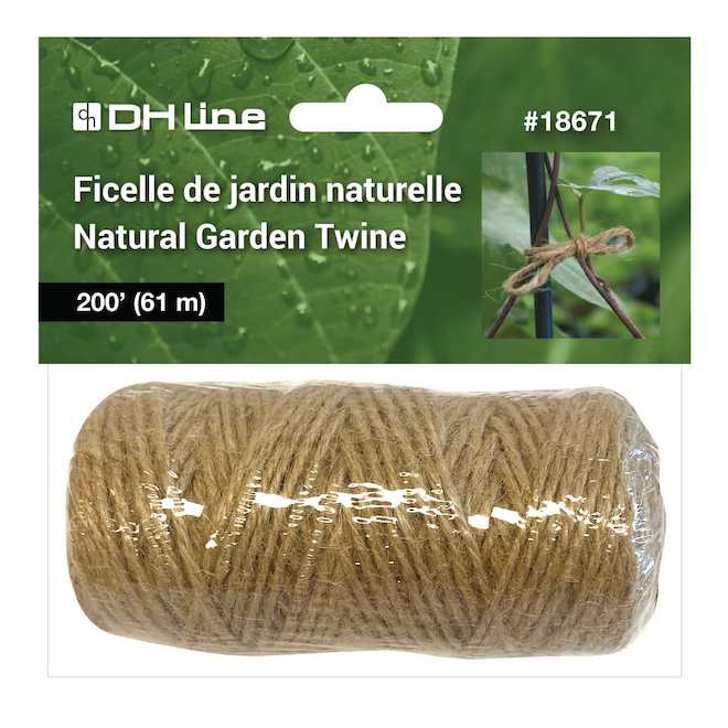 Ficelle de jardin naturelle DHLine en jute, 200 pi