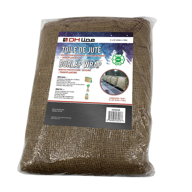 Toile de jute DHLine pour protection hivernale, 3 x 25 pi