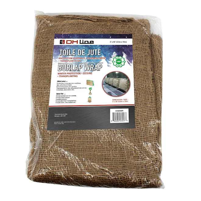 Toile de jute DHLine pour protection hivernale, 3 x 50 pi