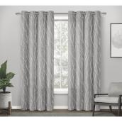 Finesse Jacquard Dove Grey Room Darkening Single Curtain Panel - 54-in x 96-in