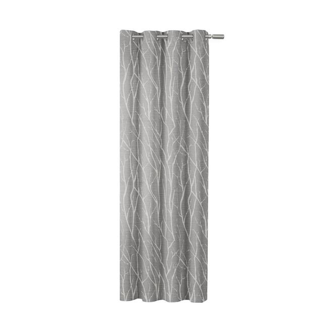 Panneau de rideau assombrissant Finesse jacquard gris colombe, 54 po x 96 po