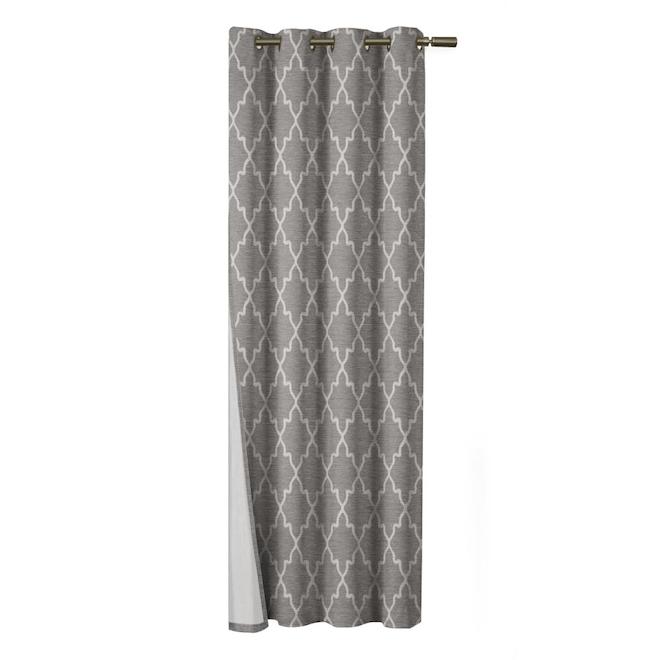 Oasis Blackout and Thermal Dove Grey Single Curtain Panel - 54-in x 96-in