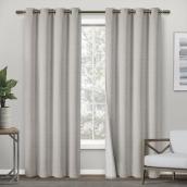 Raw Silk Blackout and Thermal Dove Grey Single Curtain Panel - 54-in x 96-in