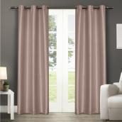 Raw Silk Blackout Thermal Curtain with Grommets - 54-in x 84-in - Blush