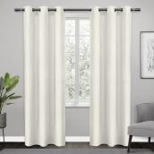Room Darkening Grommet Curtains - Polyester - 38-in x 84-in - White - Set of 2