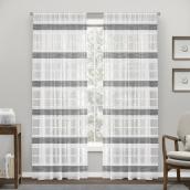 Transitional Fagin Sheer Curtain - Polyester 84-in x 52-in White/Silver
