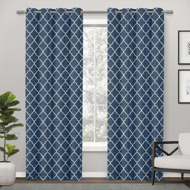 Design Decor Tradiitional Flatiron Curtain - Polyester 84-in x 52-in Indigo