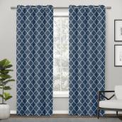Design Decor Tradiitional Flatiron Curtain - Polyester 84-in x 52-in Indigo