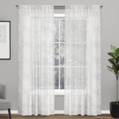 Design Decor Modern Wren Linen Curtain - Polyester 84-in x 52-in White