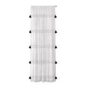 Nassau Light-Filtering Curtain with Tassels - Polyester - 84-in x 52-in - White and Black