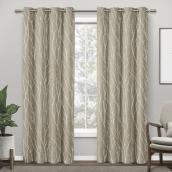 Traditional Finesse Jacquard Curtain - Polyester 84-in x 54-in Natural