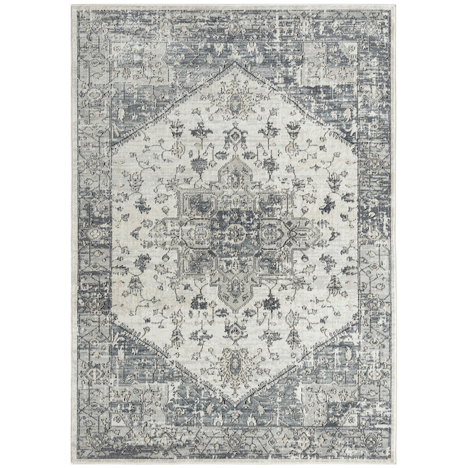 Style Selections Rug Traditional Cotton Grey 5-ft 2 x 7-ft 2