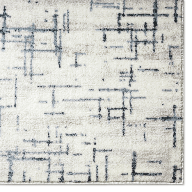 Style Selections Rug Check Polyester Grey Blue 5-ft 2 x 7-ft 2