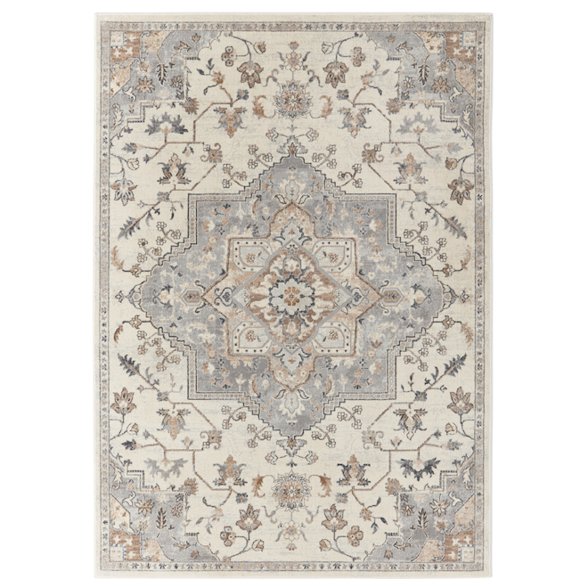 Allen + Roth Performance Tess Rug 5-ft 2 x 7-ft 2 Cream