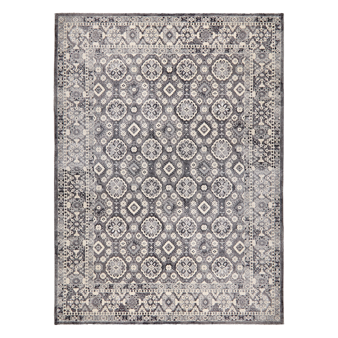 Tapis Elisa Allen + Roth polypropylen 7 pi 10 x 10 pi 2 gris