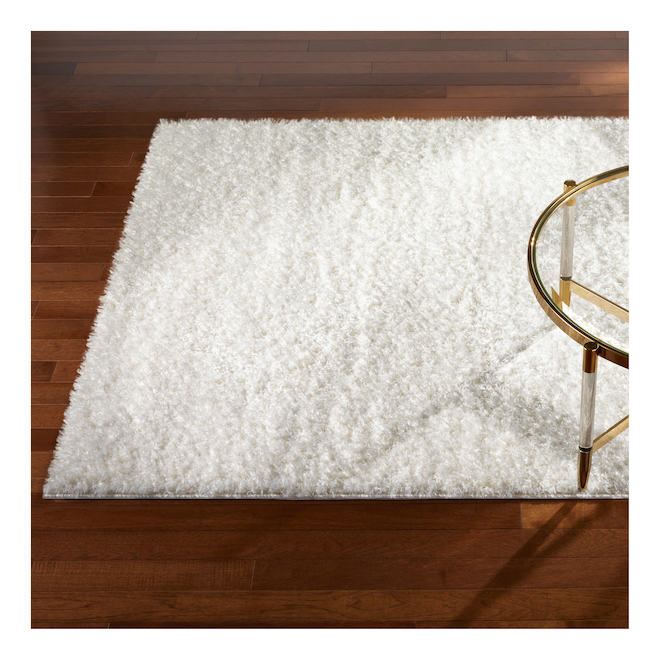 Christian Siriano Shag Area Rug of 5 ft 2 x 7 ft 2 - Cream