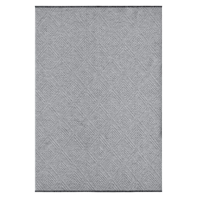 Elle Decor Chevron Area Rug of 4 ft 11 x 7 ft 2 - Silver