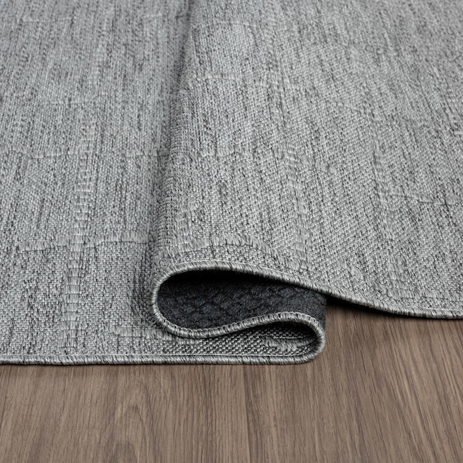 Tapis décoratif à carreaux Elle Decor de 4 pi 11 x 7 pi, gris