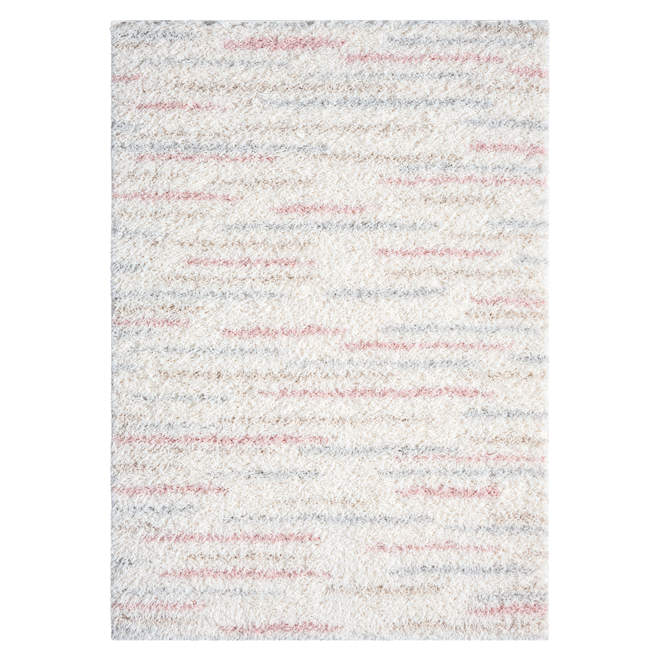 Tapis décoratif à poils long Christian Siriano de 5 pi 2 x 7 pi 2, multicolore