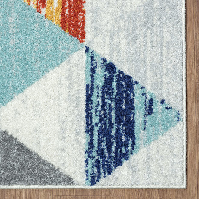 Tapis décoratif géo Elle Decor de 5 pi 2 x 7 pi 2, bleu