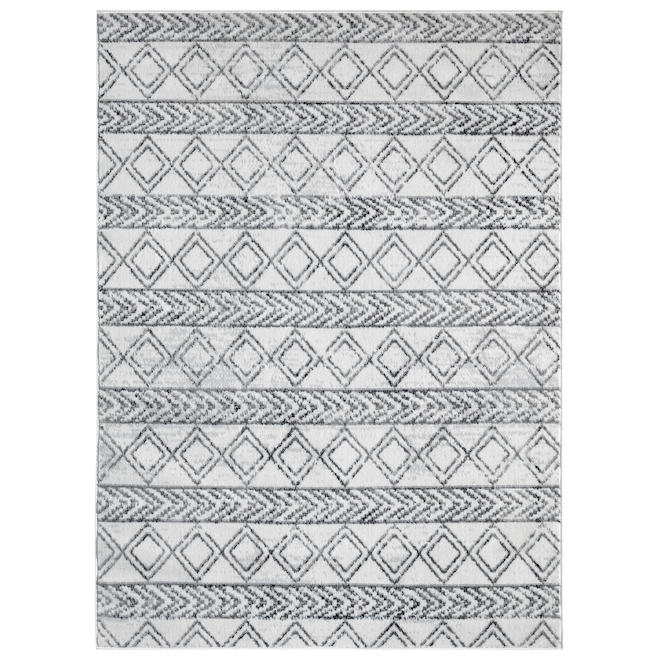 Tapis décoratif Contemp Elle Decor de 5 pi 2 x 7 pi 2, gris