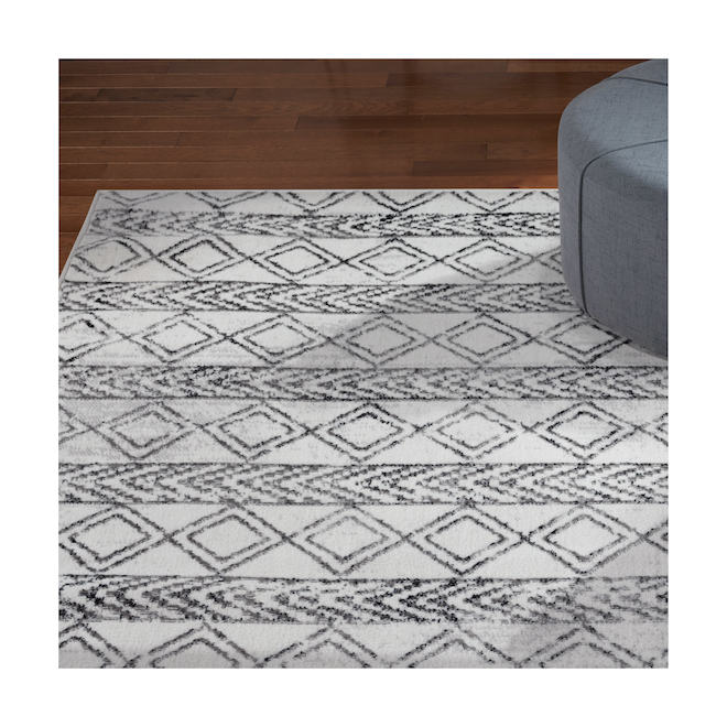 Tapis décoratif Contemp Elle Decor de 5 pi 2 x 7 pi 2, gris