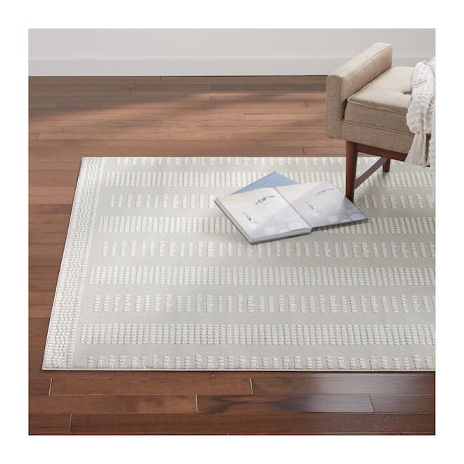 Tapis décoratif Contemp Elle Decor de 5 pi 2 x 7 pi 2, gris