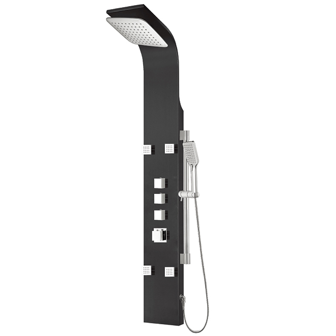 Project Source Thermostatic Shower Column with Hand Shower - Black Finish S9595-1 | RONA